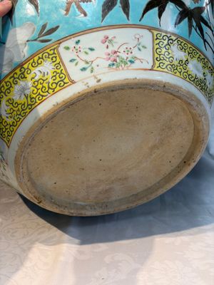 A Chinese famille rose turquoise-ground Dayazhai-style 'Dragons' fish bowl or jardinière, 19th C. — foto 12