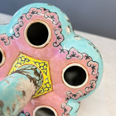 A Chinese famille rose turquoise-ground Dayazhai-style 'Dragons' vase — 照片 7