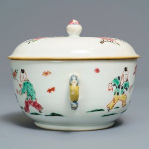 A Chinese famille rose two-handled bowl and cover, Yongzheng — photo 4