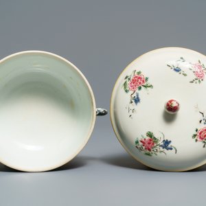 A Chinese famille rose two-handled bowl and cover, Yongzheng — photo 5