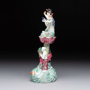 A Chinese famille rose two-piece group of Doumu 斗母 and attendants, Republic — photo 2