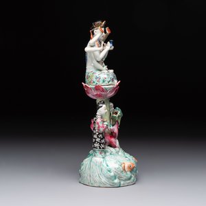 A Chinese famille rose two-piece group of Doumu 斗母 and attendants, Republic — photo 4