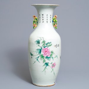 A Chinese famille rose two-sided design vase, 19/20th C. — 照片 3
