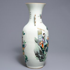 A Chinese famille rose two-sided design vase, 19/20th C. — photo 2