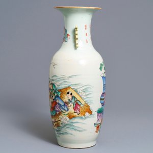 A Chinese famille rose two-sided design vase, 19/20th C. — 照片 4