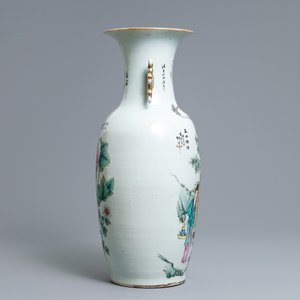 A Chinese famille rose two-sided design vase, 19/20th C. — 照片 2