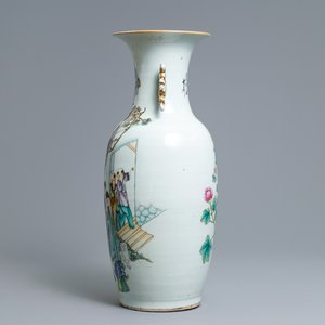 A Chinese famille rose two-sided design vase, 19/20th C. — 照片 4
