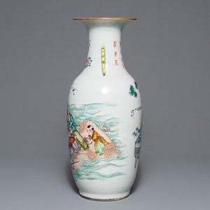 A Chinese famille rose two-sided design vase, 19/20th C. — photo 2