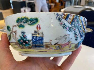 A Chinese famille rose 'Valentine's dove' tureen and cover on stand, Qianlong — photo 7