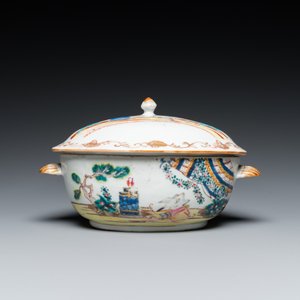 A Chinese famille rose 'Valentine's dove' tureen and cover on stand, Qianlong — photo 4