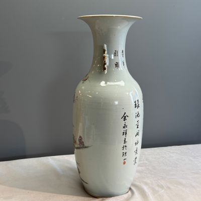 A Chinese famille rose vase and a qianjiang cai dish — photo 10