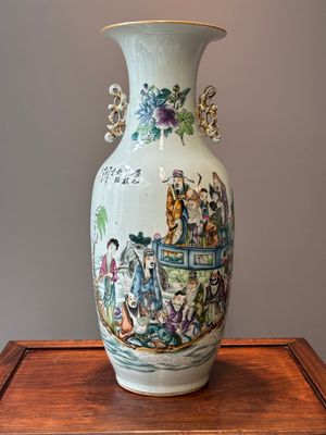 A Chinese famille rose vase, signed Pan Zhaotang 潘肇唐, dated 1918 — 照片 1