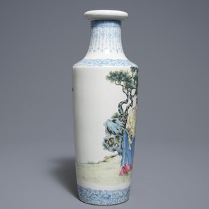 A Chinese famille rose vase with a sage and his servant, Qianlong mark, Republic, 20th C. — photo 2