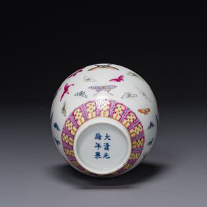 A Chinese famille rose vase with butterfly design, Guangxu mark, 19th C. — 照片 6