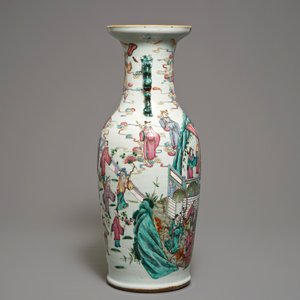 19世纪 粉彩人物瓶 — 照片 2