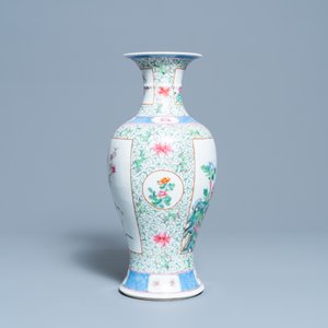 A Chinese famille rose vase with floral design, Hongxian mark, Republic — photo 4