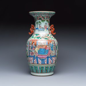 A Chinese famille rose vase with narrative design — photo 1