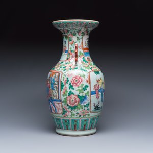 A Chinese famille rose vase with narrative design — photo 2