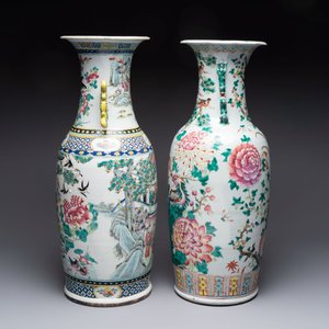 A Chinese famille rose vase with narrative design and a 'phoenixes' vase, 19th C. — photo 2