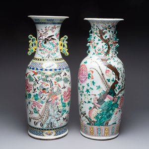 A Chinese famille rose vase with narrative design and a 'phoenixes' vase, 19th C. — photo 3