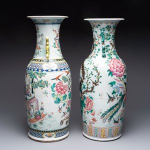 A Chinese famille rose vase with narrative design and a 'phoenixes' vase, 19th C. — photo 4