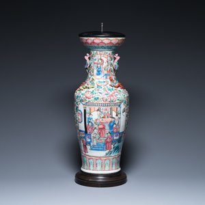 A Chinese famille rose vase with phoenix-shaped handles, 19th C. — 照片 3