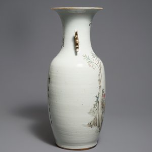A Chinese famille rose vase with the immortal Magu with a deer, 19/20th C. — photo 2