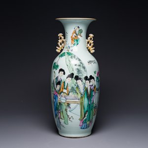 A Chinese famille rose vase, Yu Zhao 余钊 signed, 19/20th C. — 照片 1