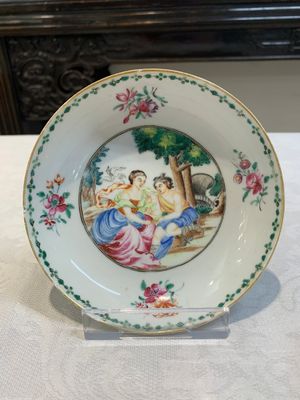 A Chinese famille rose 'Venus and Mercury' cup and saucer, Qianlong — photo 2