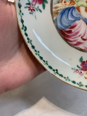 A Chinese famille rose 'Venus and Mercury' cup and saucer, Qianlong — photo 5