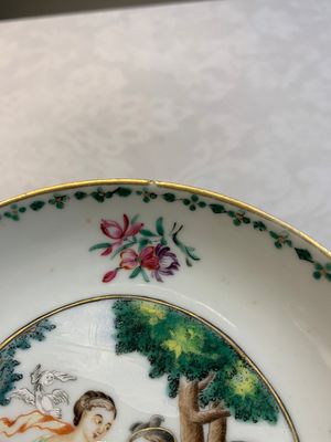 A Chinese famille rose 'Venus and Mercury' cup and saucer, Qianlong — photo 7