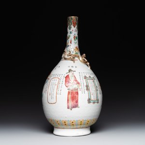 A Chinese famille rose 'Wu Shuang Pu' bottle vase, 19th C. — photo 4