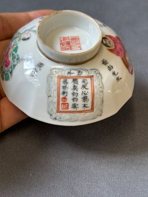 A Chinese famille rose 'Wu Shuang Pu' bowl with cover, a saucer and four covers, Daoguang/Xianfeng — 照片 44
