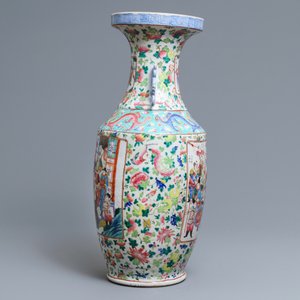 A Chinese famille rose 'Wu Shuang Pu' vase, 19th C. — 照片 2