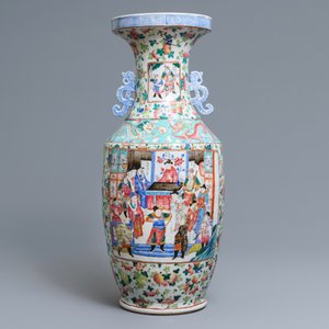 A Chinese famille rose 'Wu Shuang Pu' vase, 19th C. — 照片 3