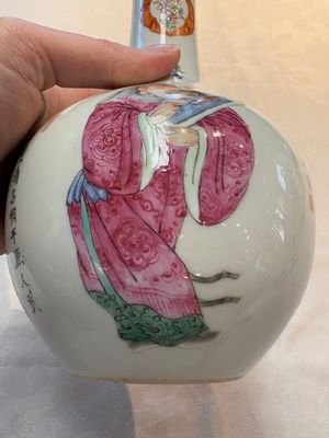 A Chinese famille rose 'Wu Shuang Pu' vase and a tazza, 19/20th C. — foto 8