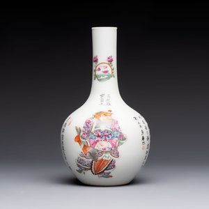 A Chinese famille rose 'Wu Shuang Pu' vase and a tazza, 19/20th C. — foto 4