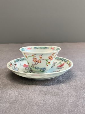 A Chinese famille rose 'Xi Xiang Ji' cup and saucer, Yongzheng — photo 2
