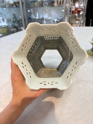 A Chinese famille rose yellow-ground hexagonal lantern and stand, Republic — photo 8