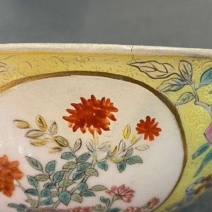 A Chinese famille rose yellow sgraffito-ground bowl, Daoguang mark and of the period — 照片 8