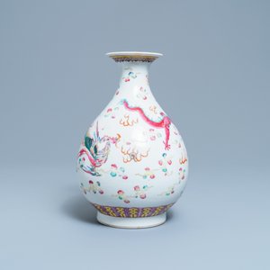 A Chinese famille rose 'yuhuchunping' vase with a dragon and a phoenix, Daoguang mark and of the period — photo 5