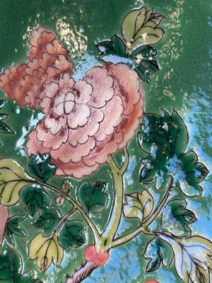 A Chinese famille verte and a famille rose dish with birds among blossom branches, 19th C. — 照片 18