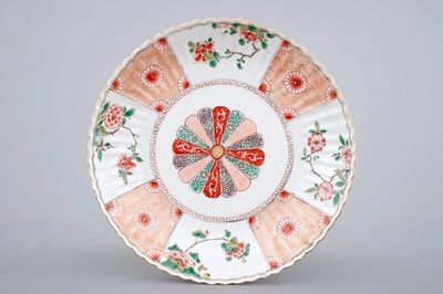 A Chinese famille verte and Imari plate, Kangxi, ca. 1700