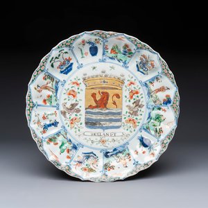 A Chinese famille verte armorial 'Provinces' dish with the arms of Zeelandt, Kangxi — photo 3