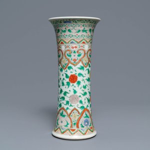 A Chinese famille verte beaker vase, 'gu', Kangxi — photo 3