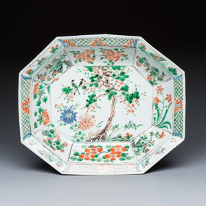 A Chinese famille verte 'Birds among Blossoming Branches' basin — photo 1