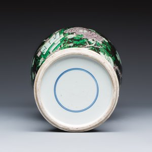 A Chinese famille verte black-ground 'Pheasants' vase — photo 7