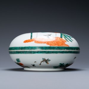 A Chinese famille verte box and cover, 19/20th C. — 照片 5