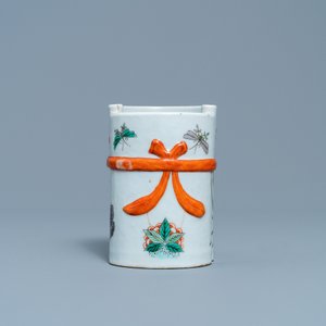 A Chinese famille verte brush pot, 19th C. — photo 3
