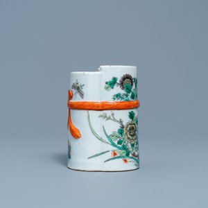 A Chinese famille verte brush pot, 19th C. — photo 4